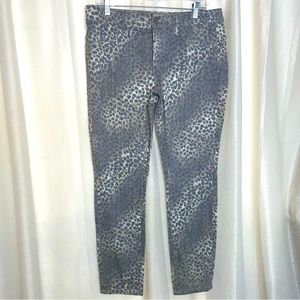 London Jean Cheetah Leopard Animal Print Straight Leg Jeans